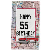 Petit Sac Cadeau 55e anniversaire Retro Buick On Map (Devant)