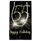 Petit Sac Cadeau 55e anniversaire Sparkler sur noir (Devant)