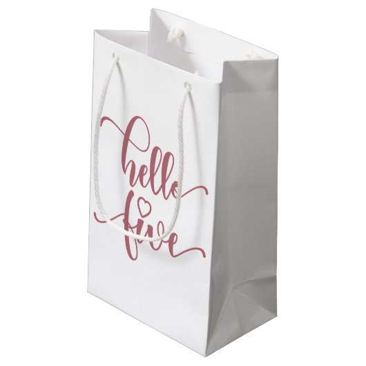Petit Sac Cadeau 5e anniversaire Filles Bonjour Cinq mignonnes Enfa (Dos Angle)