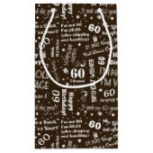 Petit Sac Cadeau 60e anniversaire Drôle Sayings (Dos)