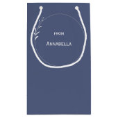 Petit Sac Cadeau 60e anniversaire Personnalisé bleu (Dos)