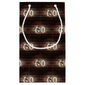 Petit Sac Cadeau 60e marque d'anniversaire sur brique (Dos)