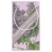 Petit Sac Cadeau 63e anniversaire Lilac modifiable (Dos)