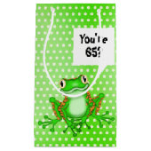 Petit Sac Cadeau 65e Anniversaire Grenouille sur Pois (Devant)