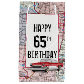 Petit Sac Cadeau 65e anniversaire Retro Buick On Map (Devant)