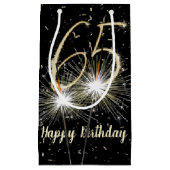 Petit Sac Cadeau 65e anniversaire Sparkler sur noir (Devant)