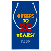 Petit Sac Cadeau 70e anniversaire personnalisé à 70 ans (Dos)