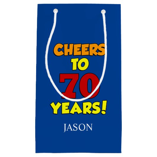 Petit Sac Cadeau 70e anniversaire personnalisé à 70 ans (Devant)