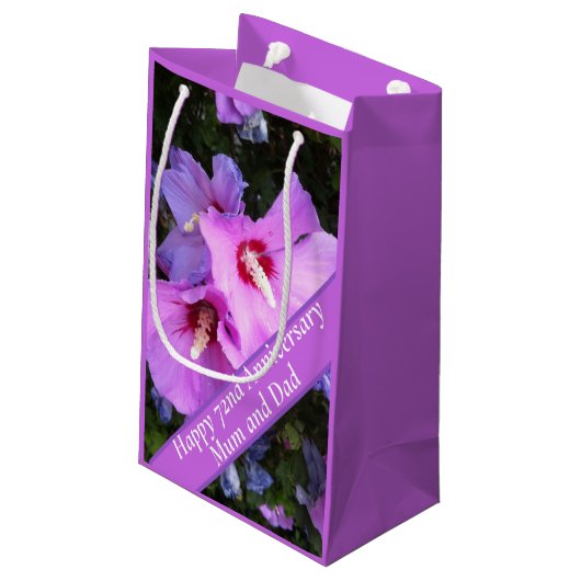 Petit Sac Cadeau 72e anniversaire modifiable (Dos Angle)