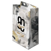 Petit Sac Cadeau 80e anniversaire minimum et élégant Black Gold 80e (Devant Angle)