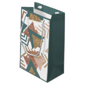 Petit Sac Cadeau 80s rétro Abstrait | les années 70 Palette Vert et (Dos Angle)