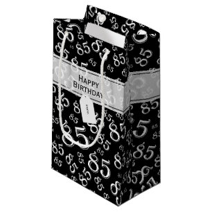 Petit Sac Cadeau 85th thème heureux de fête d'anniversaire noir et