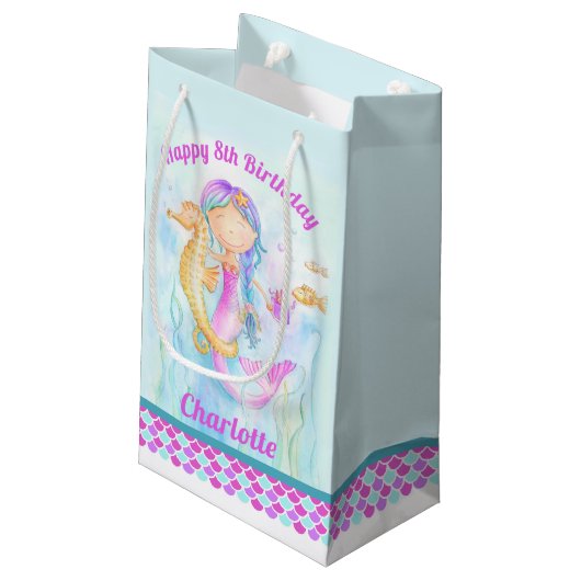 Petit Sac Cadeau 8 ans mermaid et l'art hippique sur mesure (Dos Angle)