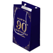 Petit Sac Cadeau 90e anniversaire de la Parties scintillant marine (Dos Angle)
