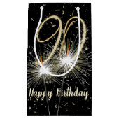 Petit Sac Cadeau 90e anniversaire Sparkler on Black (Devant)