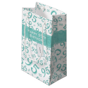 Petit Sac Cadeau 95e Joyeux anniversaire Turquoise numéro aléatoire