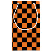 Petit Sac Cadeau à damiers orange et noir (Dos)