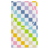 Petit Sac Cadeau à damiers Pastel Rainbow (Dos)