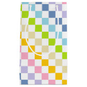 Petit Sac Cadeau à damiers Pastel Rainbow (Devant)