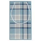 Petit Sac Cadeau À damiers texturé gris clair (Dos)