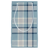 Petit Sac Cadeau À damiers texturé gris clair (Devant)