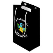 Petit Sac Cadeau A-perroquet Je Suis Si Fly Funny Parrot Pun Dark B (Devant Angle)