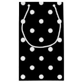 Petit Sac Cadeau À petits pois noir et blanc classique (Dos)