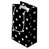 Petit Sac Cadeau À petits pois noir et blanc classique (Dos Angle)