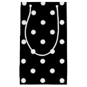 Petit Sac Cadeau À petits pois noir et blanc classique (Devant)