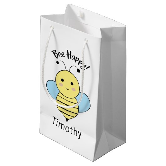 Petit Sac Cadeau Abeille Heureuse (Devant Angle)