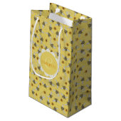 Petit Sac Cadeau Abeilles à la mode Jaune en effervescence été (Dos Angle)