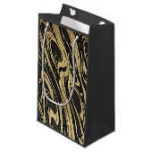 Petit Sac Cadeau Abstract Fluid Art - Black Marble Effect (Devant Angle)