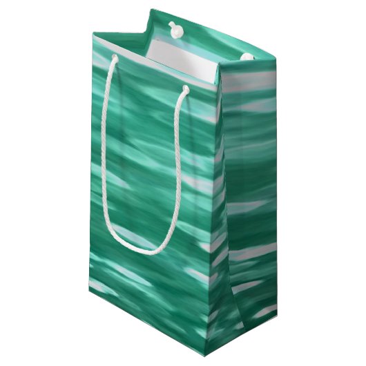 Petit Sac Cadeau Abstrait #3 : Shimmer vert (Devant Angle)