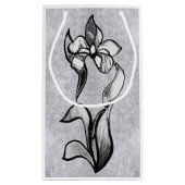 Petit Sac Cadeau Abstraites fleurs blanches blanches brillantes sur (Dos)