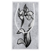 Petit Sac Cadeau Abstraites fleurs blanches blanches brillantes sur (Devant)