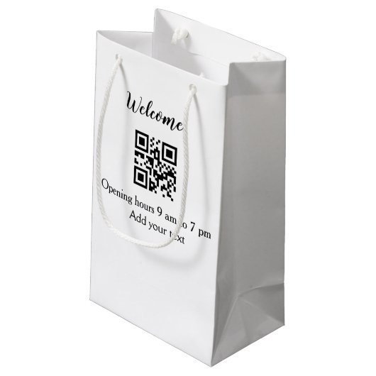 Petit Sac Cadeau Accueil simple ouverture bienvenue code barre QR a (Dos Angle)