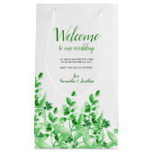 Petit Sac Cadeau Accueil vert du feuillage | d'aquarelle à notre (Devant)