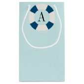 Petit Sac Cadeau Acheter avec Monogramme, Nautique nouveau bébé gar (Dos)