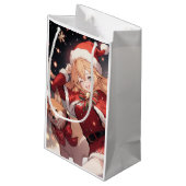 Petit Sac Cadeau Adorable Père Noël Anime Girl and Christmas Shiba (Dos Angle)