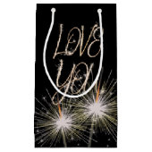 Petit Sac Cadeau Aimer les Sparklers en noir (Devant)