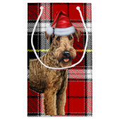 Petit Sac Cadeau Airedale Terrier Chien de vacances Jeu de Noël (Dos)