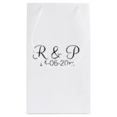 Petit Sac Cadeau Ajouter monogramme du nom du couple ajouter date a (Dos)