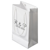Petit Sac Cadeau Ajouter monogramme du nom du couple ajouter date a (Devant Angle)