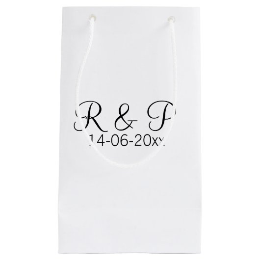 Petit Sac Cadeau Ajouter monogramme du nom du couple ajouter date a (Devant)