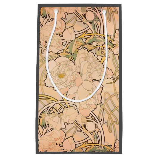 Petit Sac Cadeau Alfonse Mucha Art Nouveau Peonies (Devant)