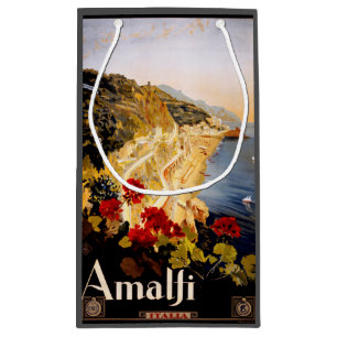 Petit Sac Cadeau Amalfi Italie Poster de voyage Graphique d'art