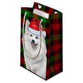 Petit Sac Cadeau American Eskimo Chien vacances Jeu de Noël (Devant Angle)