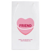 Petit Sac Cadeau Ami conversation rose blanc coeur Valentine's (Dos)