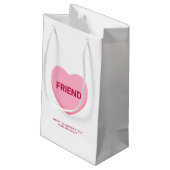 Petit Sac Cadeau Ami conversation rose blanc coeur Valentine's (Dos Angle)