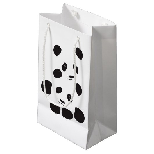 Petit Sac Cadeau Amitié des pandas (Devant Angle)